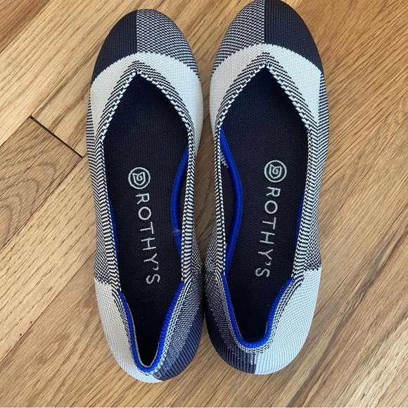 Rothy’s Round Toe Cap Toe Plaid Check Flats Shoes size 6 - Picture 3 of 11